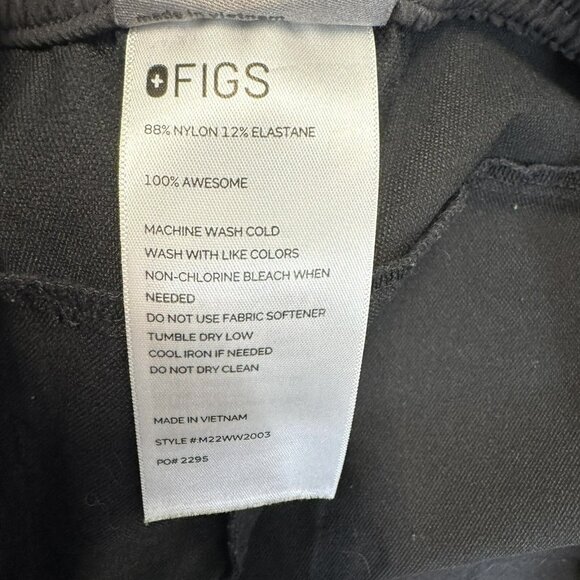 Figs Scrubs Scrub Pants Trouser Bonsai Mens Size Medium Black Nylon Stretch - Picture 6 of 6